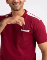 Customizable CARMINE RED LIMITED EDITION - PRO Fabric / V Neck / Straight Pant / 4 way Stretch(MaleFullset) - Image 5