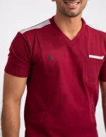 Customizable CARMINE RED LIMITED EDITION - PRO Fabric / V Neck / Straight Pant / 4 way Stretch(MaleFullset) - Image 4