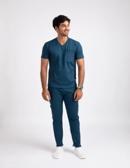 COD – Non Customized Luxury Scrubs Medical Prussian Blue (Male Full Set)
