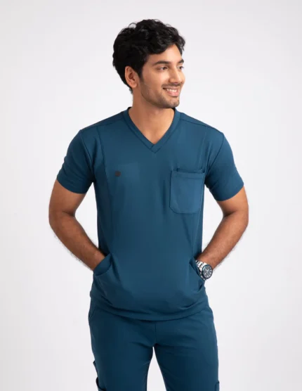 COD – Non Customized Luxury Scrubs Medical Prussian Blue (Male Top)