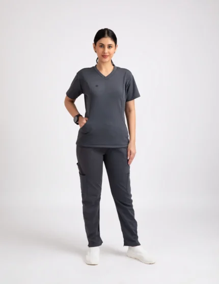 COD – Non Customized Luxury Scrubs Medical Anchor Grey (Female Full Set)