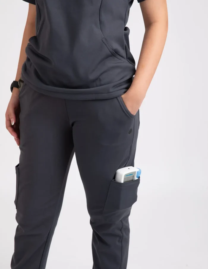 Customizable ANCHOR GREY - PRO Fabric / V Neck / Straight Pant / 4 way Stretch(FemaleFullset) - Image 6