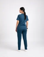 Customizable PRUSSIAN BLUE - PRO Fabric / V Neck / Straight Pant / 4 way Stretch(FemaleFullset) - Image 2