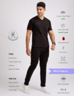 Customizable VANTA BLACK - PRO Fabric / V Neck / Straight Pant / 4 way Stretch(MaleFullset)