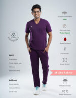 Customizable MERLOT WINE - MLite Fabric / V Neck / Straight Pant / 2 way Stretch(MaleFullset) MKZ143