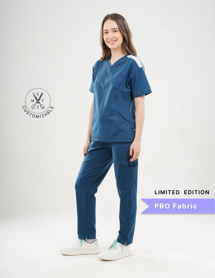 Customizable PRUSSIAN BLUE LIMITED EDITION - PRO Fabric / V Neck / Straight Pant / 4 way Stretch(FemaleFullset) MKZ3 - Image 5