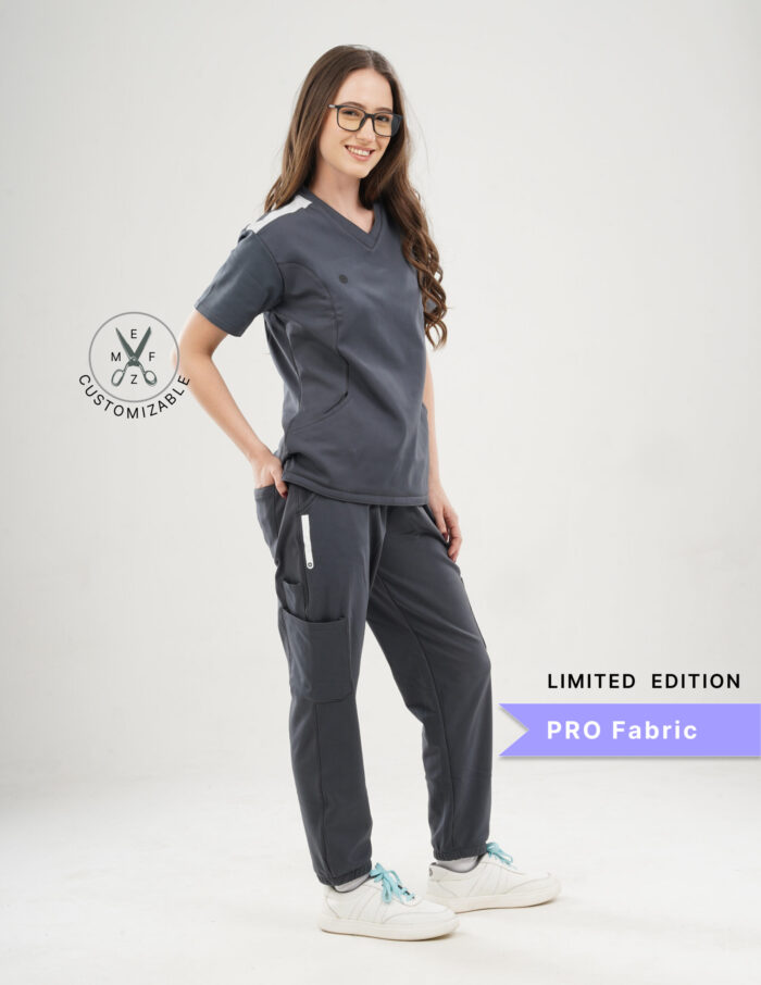 Customizable ANCHOR GREY LIMITED EDITION - PRO Fabric / V Neck / Jogger Pant / 4 way Stretch(FemaleFullset) MKZ7 - Image 5