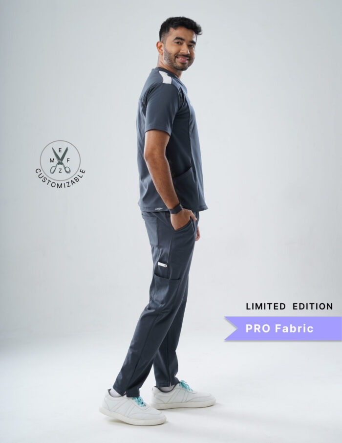 Customizable ANCHOR GREY LIMITED EDITION - PRO Fabric / V Neck / Straight Pant / 4 way Stretch(MaleFullset) MKZ135 - Image 5
