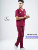 Customizable CARMINE RED LIMTED EDITION - PRO Fabric / V Neck / Straight Pant / 4 way Stretch(MaleFullset) MKZ141 - Image 5