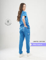 Customizable DODGER BLUE LIMITED EDITION - PRO Fabric / V Neck / Jogger Pant / 4 way Stretch(FemaleFullset) MKZ5 - Image 5