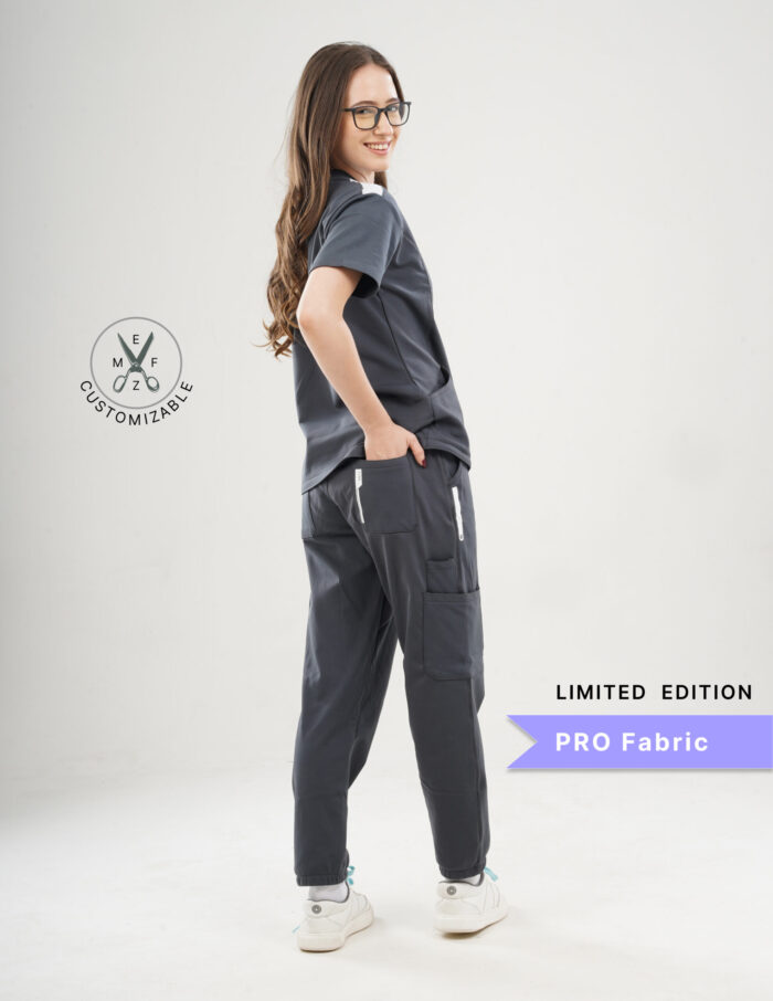 Customizable ANCHOR GREY LIMITED EDITION - PRO Fabric / V Neck / Jogger Pant / 4 way Stretch(FemaleFullset) MKZ7 - Image 4