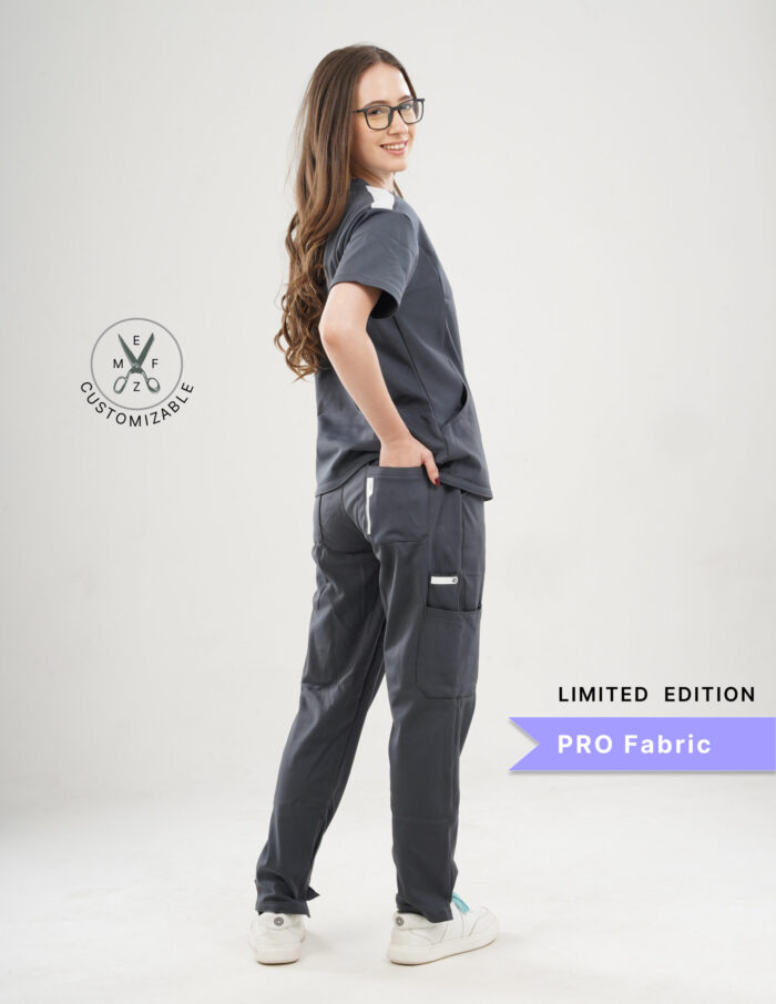 Customizable ANCHOR GREY LIMITED EDITION - PRO Fabric / V Neck / Straight Pant / 4 way Stretch(FemaleFullset) MKZ8 - Image 5