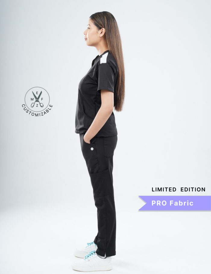Customizable VANTA BLACK LIMITED EDITION - PRO Fabric / V Neck / Straight Pant / 4 way Stretch(FemaleFullset) MKZ11 - Image 4