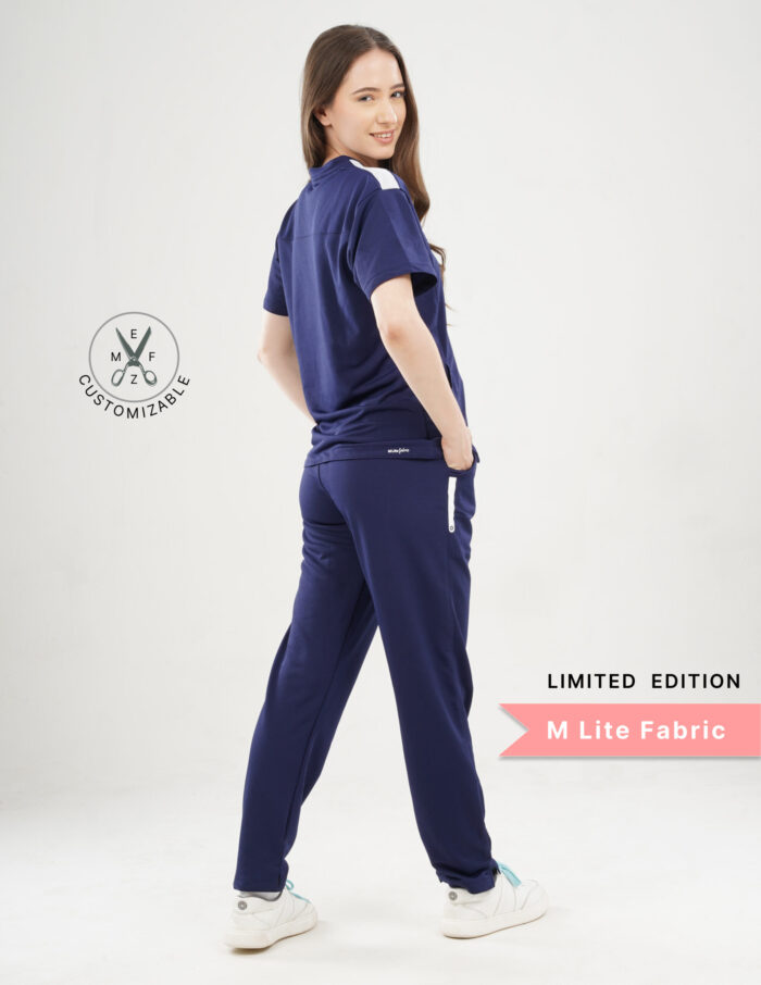Customizable ORLIN NAVY LIMITED EDITION - MLite Fabric / V Neck / Straight Pant / 2 way Stretch(FemaleFullset) MKZ31 - Image 3
