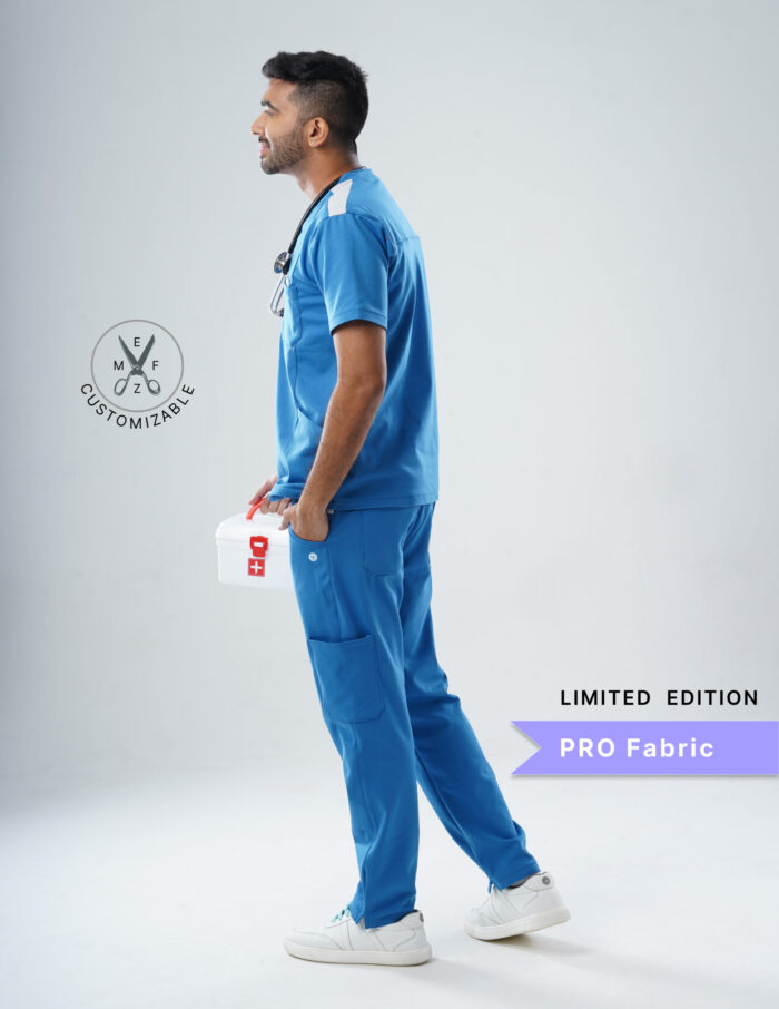 Customizable DODGER BLUE LIMITED EDITION - PRO Fabric / V Neck / Straight Pant / 4 way Stretch(MaleFullset) MKZ132 - Image 5