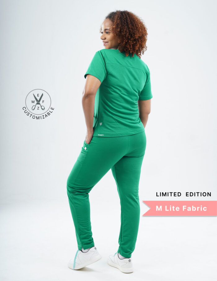 Customizable TECTOGREEN LIMITED EDITION - MLite Fabric / V Neck / Straight Pant / 2 way Stretch(FemaleFullset) MKZ24 - Image 4