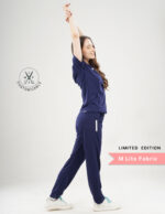 Customizable ORLIN NAVY LIMITED EDITION - MLite Fabric / V Neck / Straight Pant / 2 way Stretch(FemaleFullset) MKZ31 - Image 4