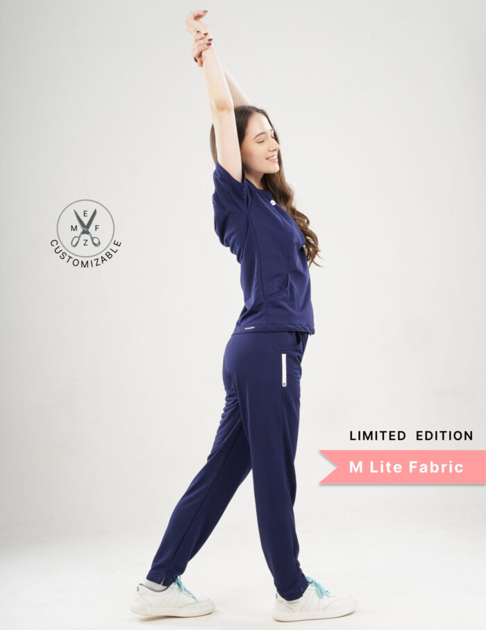 Customizable ORLIN NAVY LIMITED EDITION - MLite Fabric / V Neck / Straight Pant / 2 way Stretch(FemaleFullset) MKZ31 - Image 4
