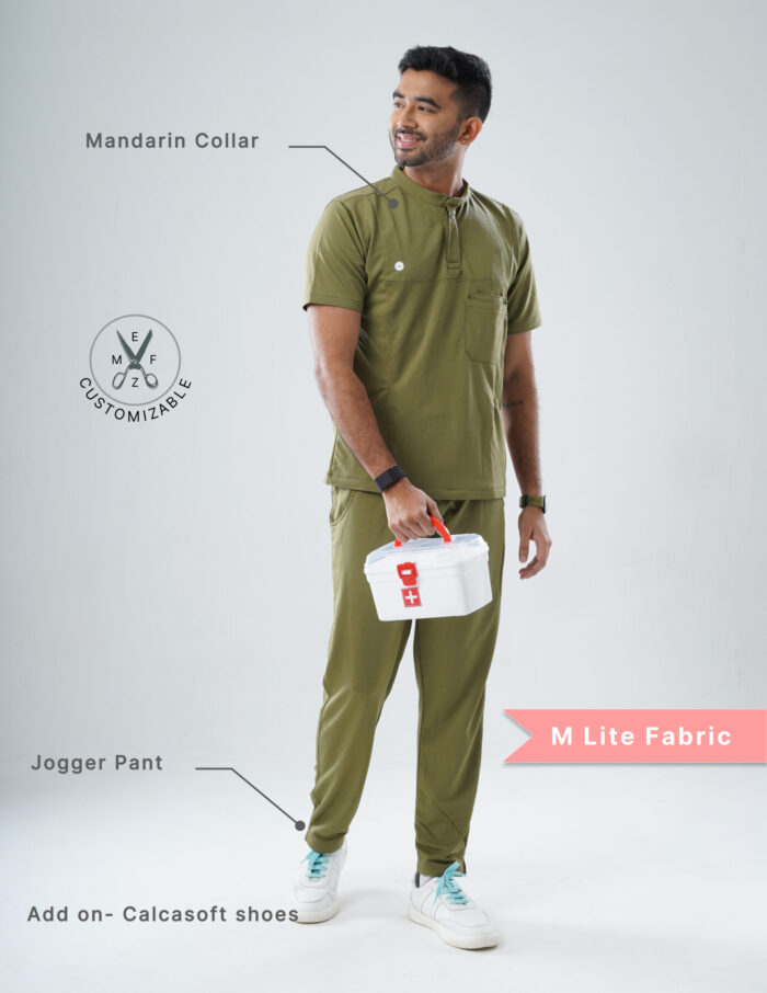 Customizable FERIL OLIVE - MLite Fabric / Mandarin / Straight Pant / 2 way Stretch(MaleFullset) MKZ179 - Image 2