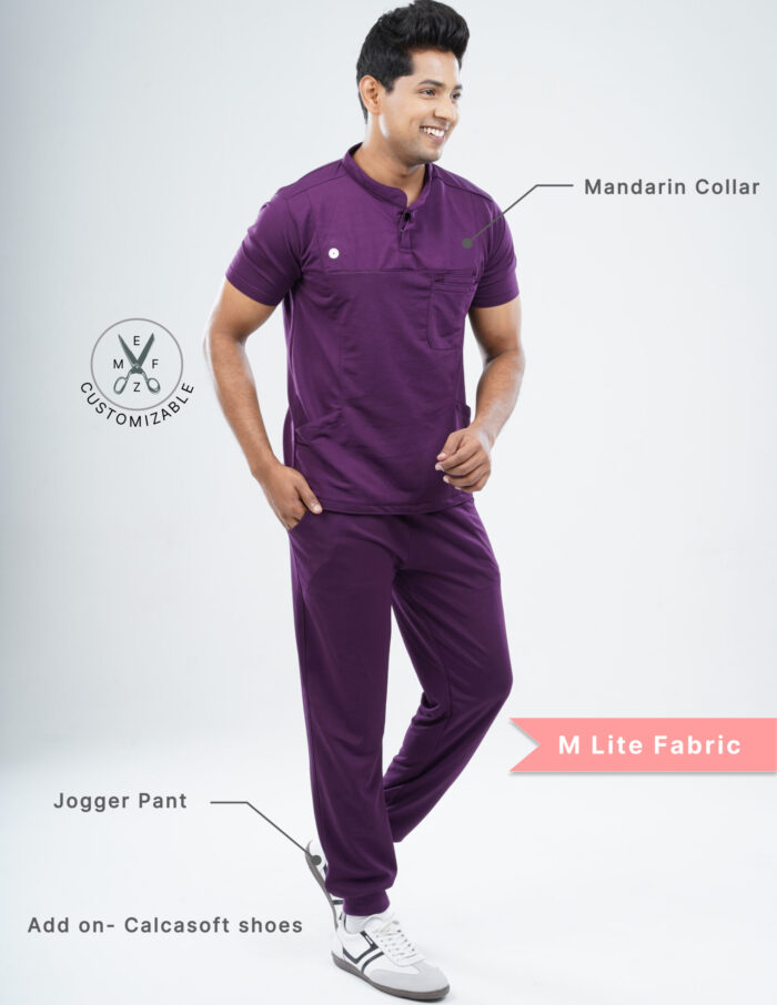 Customizable MERLOT WINE - MLite Fabric / Mandarin Collar / Jogger Pant / 2 way Stretch(MaleFullset) MKZ146 - Image 2