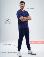 Customizable ORLIN NAVY - MLite Fabric / V NECK / Jogger Pant / 2 way Stretch(MaleFullset) MKZ158 - Image 2