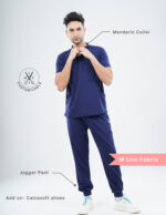 Customizable ORLIN NAVY - MLite Fabric / MANDARIN COLLAR / Jogger Pant / 2 way Stretch(MaleFullset) MKZ162 - Image 2