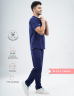 Customizable ORLIN NAVY - MLite Fabric / MANDARIN COLLAR / Straight Pant / 2 way Stretch(MaleFullset) MKZ163 - Image 3