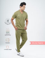 Customizable FERIL OLIVE - MLite Fabric / V Neck / Jogger Pant / 2 way Stretch(MaleFullset) MKZ174 - Image 3