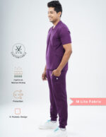Customizable MERLOT WINE - MLite Fabric / V Neck / Jogger Pant / 2 way Stretch(MaleFullset) MKZ142 - Image 3