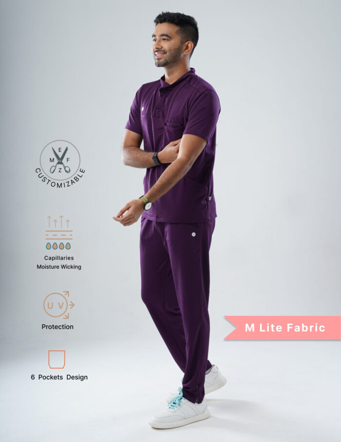 Customizable MERLOT WINE - MLite Fabric / Mandarin Collar / Straight Pant / 2 way Stretch(MaleFullset) MKZ147 - Image 3