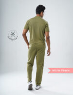 Quick Delivery | CHENNAI | Customizable FERIL OLIVE - MLite Fabric / V Neck / Straight Pant / 2 way Stretch(MaleFullset) MKZ292 - Image 4