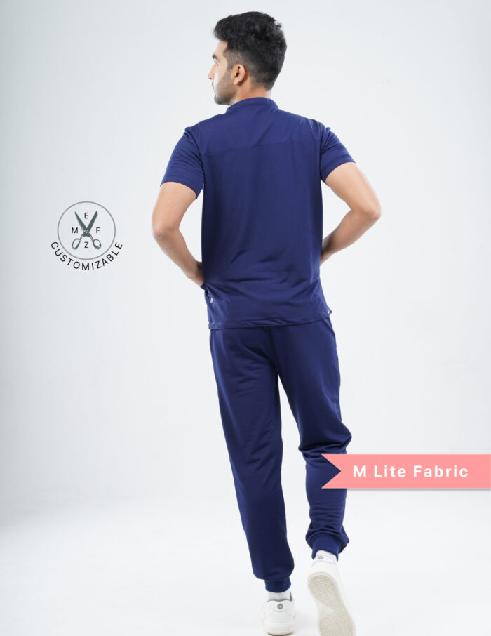 Customizable ORLIN NAVY - MLite Fabric / MANDARIN COLLAR / Jogger Pant / 2 way Stretch(MaleFullset) MKZ162 - Image 4