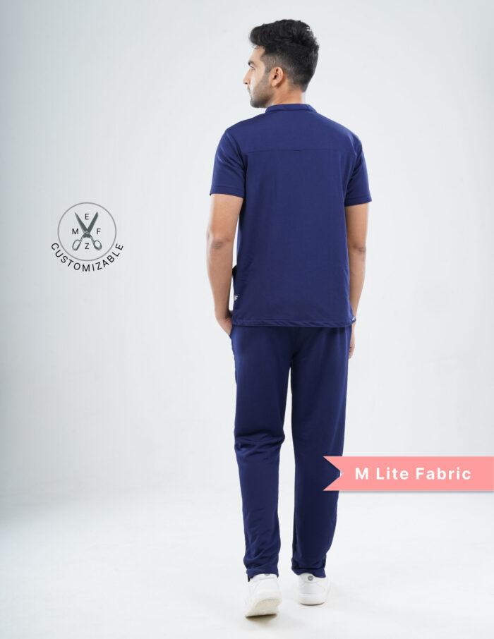 Customizable ORLIN NAVY - MLite Fabric / MANDARIN COLLAR / Straight Pant / 2 way Stretch(MaleFullset) MKZ163 - Image 4