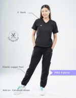 Customizable VANTA BLACK - PRO Fabric / V Neck / Jogger Pant / 4 way Stretch(FemaleFullset) MKZ9 - Image 2