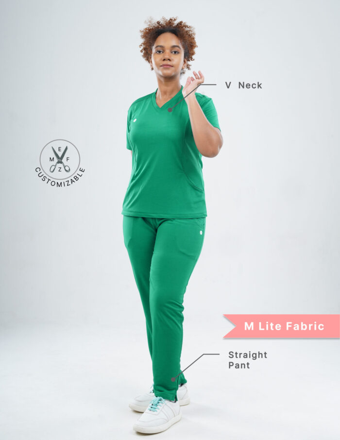 Customizable TECTOGREEEN - MLite Fabric / V Neck / Straight Pant / 2 way Stretch(FemaleFullset) MKZ52 - Image 2