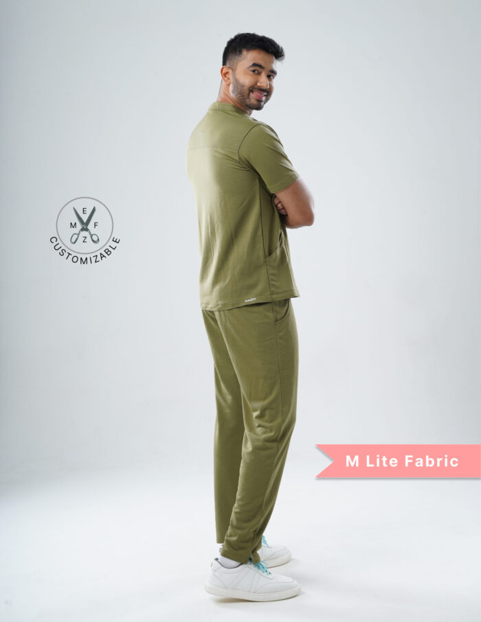 Customizable FERIL OLIVE - MLite Fabric / Mandarin / Straight Pant / 2 way Stretch(MaleFullset) MKZ179 - Image 6