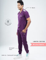 Customizable MERLOT WINE LIMITED EDITION - MLite Fabric / V Neck / Jogger Pant / 2 way Stretch(MaleFullset) MKZ144 - Image 2