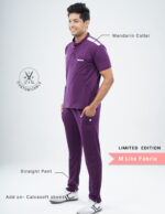 Customizable MERLOT WINE LIMITED EDITION - MLite Fabric / Mandarin Collar / Straight Pant / 2 way Stretch(MaleFullset) MKZ149 - Image 2
