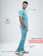 Customizable HYLORA TEAL LIMITED EDITION - MLite Fabric / V Neck / Straight Pant / 2 way Stretch(MaleFullset) MKZ169 - Image 2