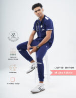 Customizable ORLIN NAVY LIMITED EDITION- MLite Fabric / MANDARIN COLLAR / Jogger Pant / 2 way Stretch(MaleFullset) MKZ164 - Image 3