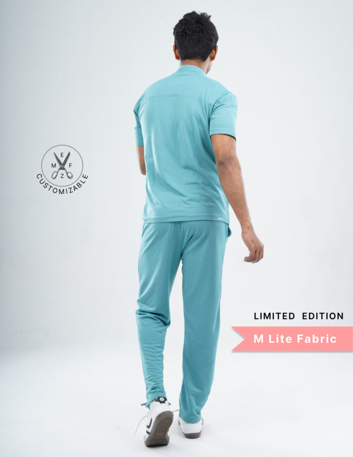 Customizable HYLORA TEAL LIMITED EDITION - MLite Fabric / Mandarin Collar / Straight Pant / 2 way Stretch(MaleFullset) MKZ173 - Image 4