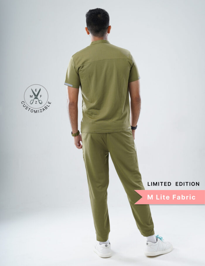 Customizable FERIL OLIVE LIMITED EDITION - MLite Fabric / Mandarin / Jogger Pant / 2 way Stretch(MaleFullset) MKZ180 - Image 4