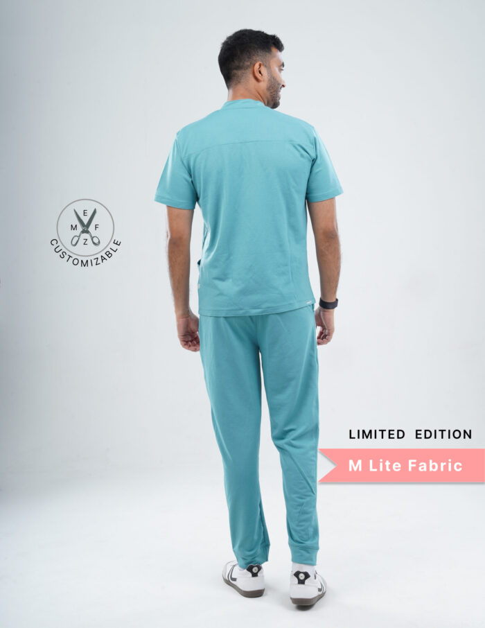 Customizable HYLORA TEAL LIMITED EDITION - MLite Fabric / V Neck / Jogger Pant / 2 way Stretch(MaleFullset) MKZ168 - Image 4