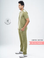 Customizable FERIL OLIVE LIMITED EDITION - MLite Fabric / V Neck / Straight Pant / 2 way Stretch(MaleFullset) MKZ177 - Image 5