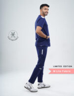 Customizable ORLIN NAVY LIMITED EDITION- MLite Fabric / V Neck / Straight Pant / 2 way Stretch(MaleFullset) MKZ161 - Image 5