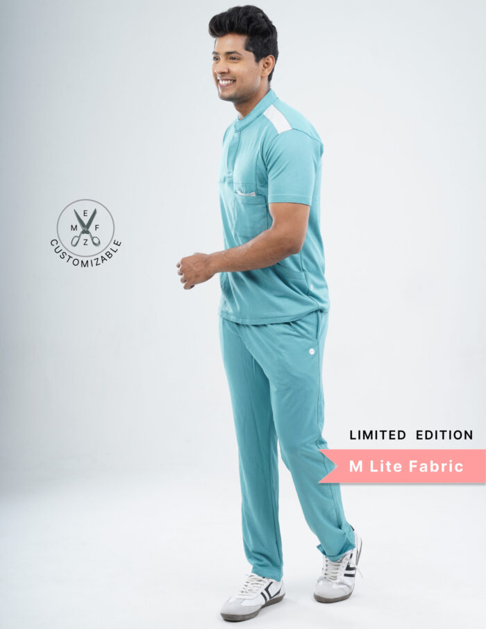 Customizable HYLORA TEAL LIMITED EDITION - MLite Fabric / Mandarin Collar / Straight Pant / 2 way Stretch(MaleFullset) MKZ173 - Image 6