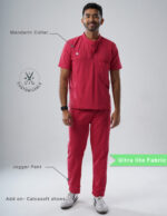 Customizable MELANGE PINK - Ultra Lite Fabric / Mandarin Collar / Jogger Pant / 2 way Stretch(MaleFullset) MKZ210 - Image 2