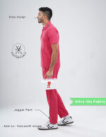 Customizable MELANGE PINK - Ultra Lite Fabric / Polo Collar / Jogger Pant / 2 way Stretch(MaleFullset) MKZ214 - Image 2