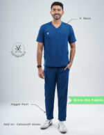 Customizable COSMIC BLUE - Ultra Lite Fabric / V Neck / Jogger Pant / 2 way Stretch(MaleFullset) MKZ182 - Image 2