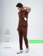 Customizable MOCHA BROWN - Ultra Lite Fabric / Mandarin Collar / Straight Pant / 2 way Stretch(MaleFullset) MKZ223 - Image 3